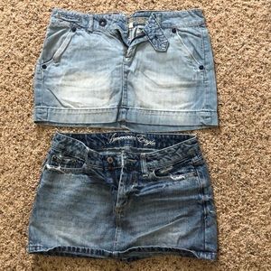 American Eagle denim skirts.